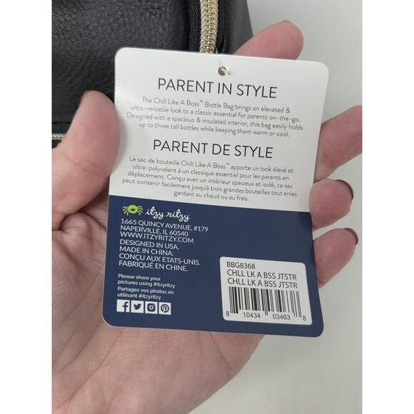 Itzy Ritzy Chill Like A Boss Bottle Bag Black Gold NEW Baby - Picture 3 of 9